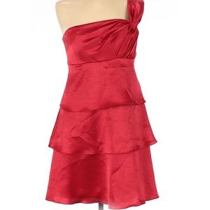 Red Tiered Cocktail Dress Size 8